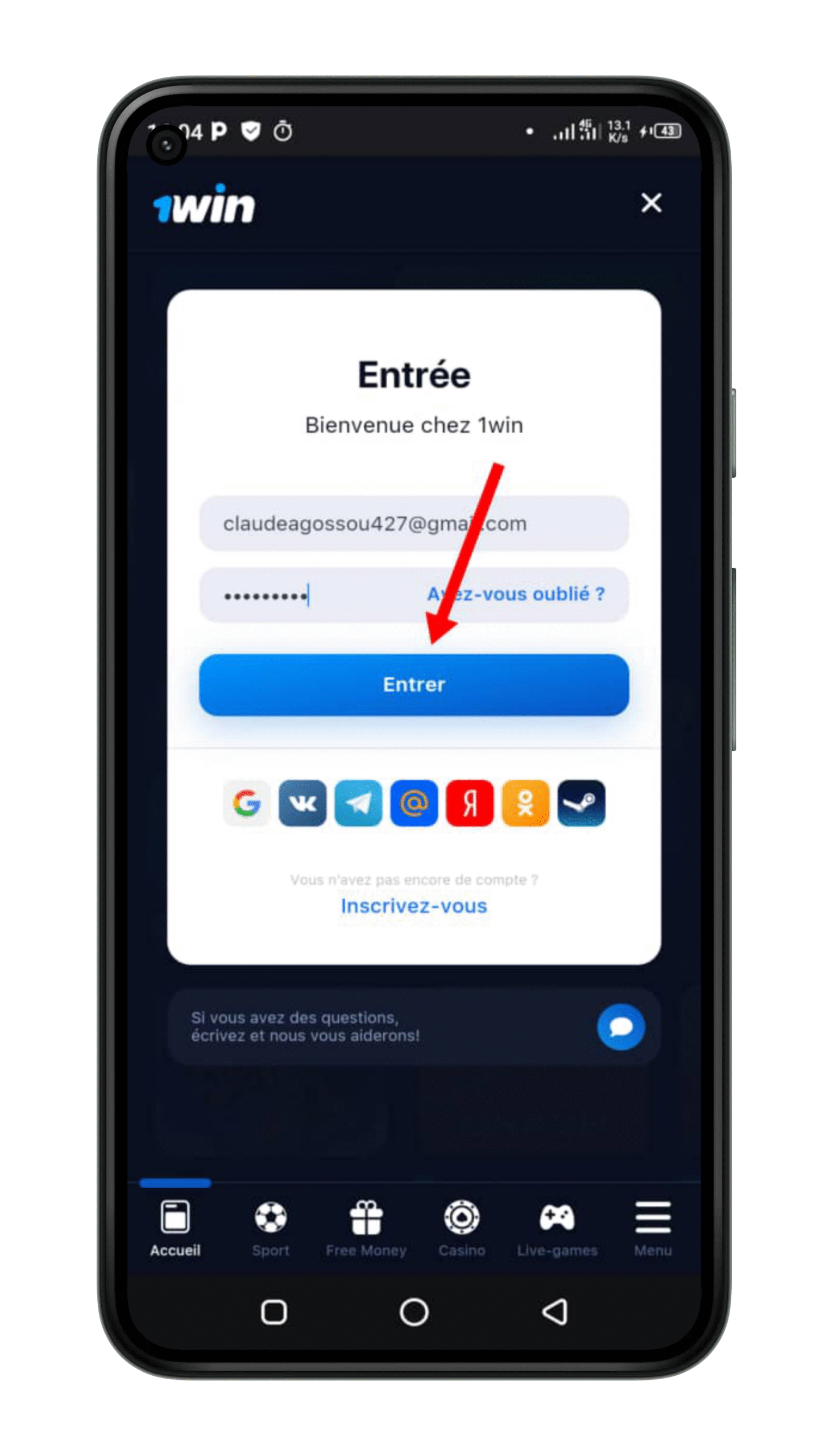 Se connecter à son compte 1win bet CI
