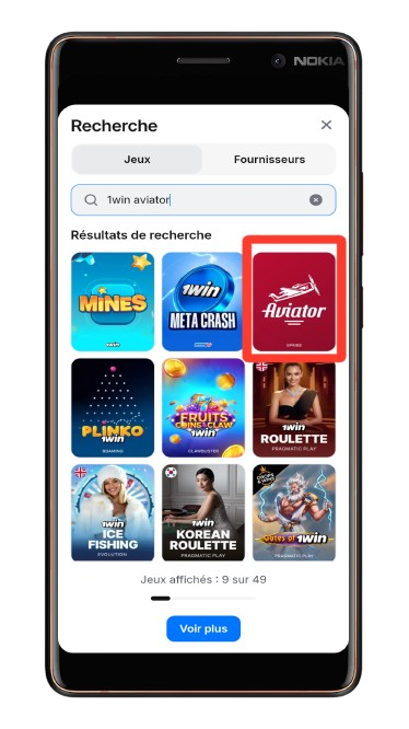 cliquer sur licone du jeu aviator